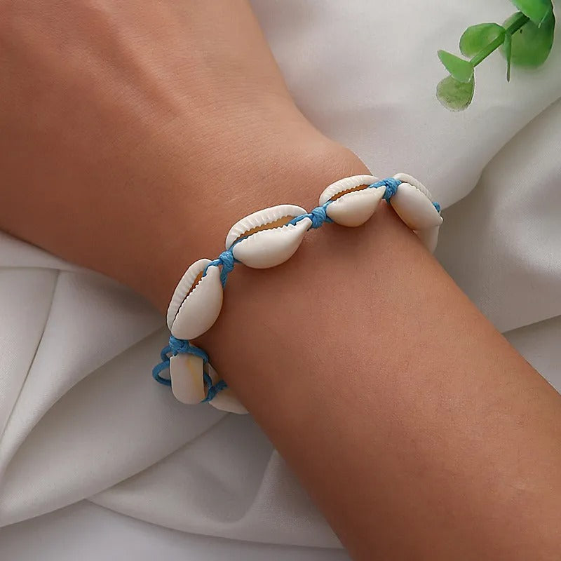Handmade Cowrie Shell Adjustable Bracelet – Multiple Colors