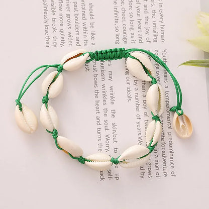 Handmade Cowrie Shell Adjustable Bracelet – Multiple Colors
