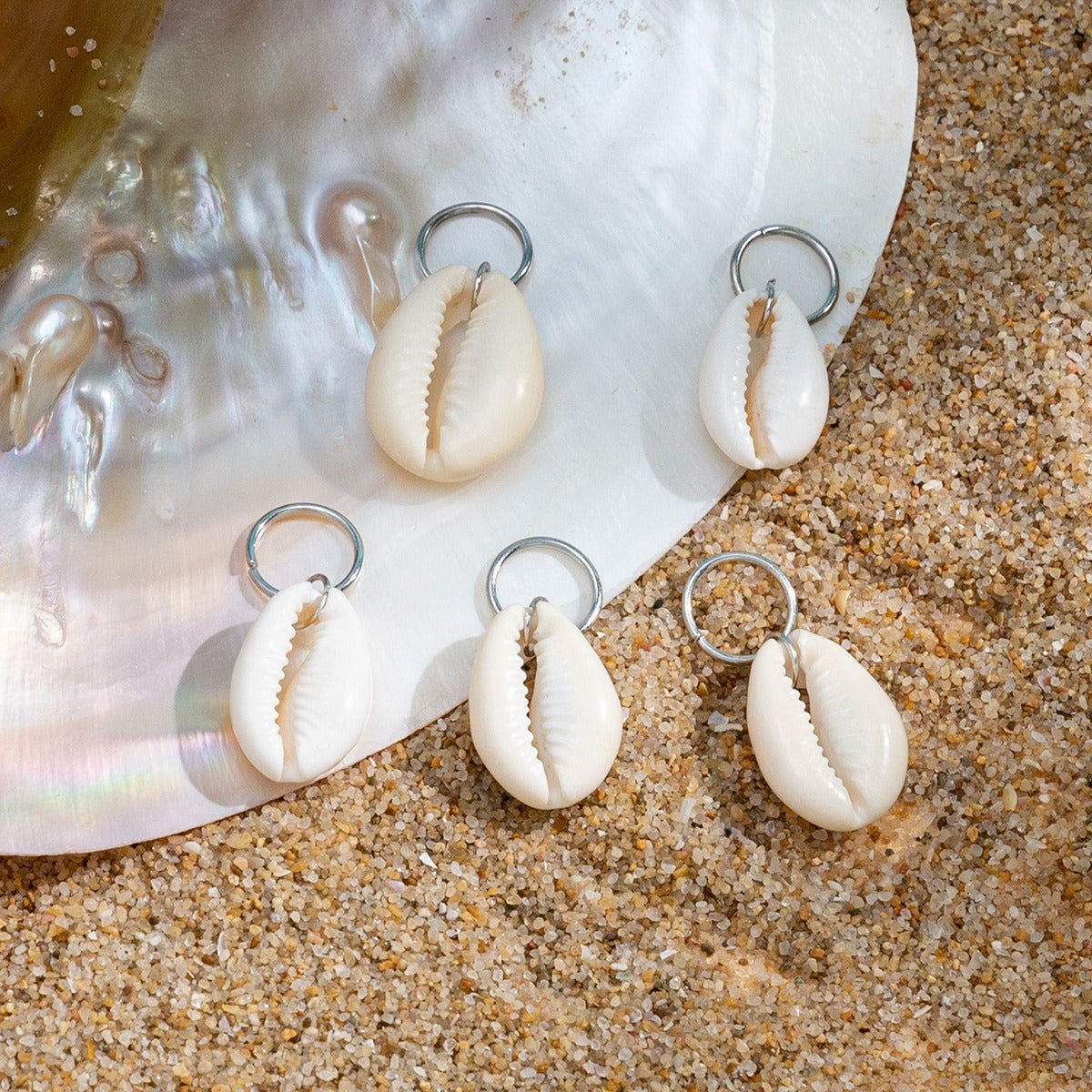 5pcs Seashell Hair Charms – Boho Beach Hair Accessories