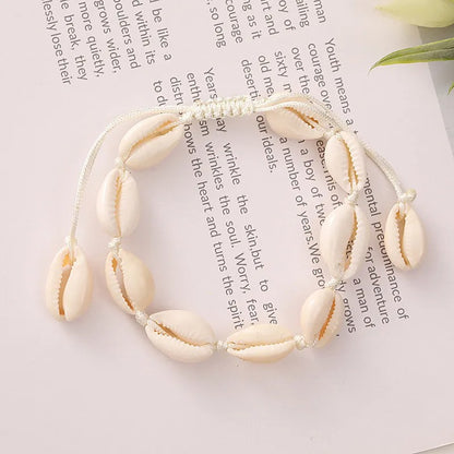 Handmade Cowrie Shell Adjustable Bracelet – Multiple Colors