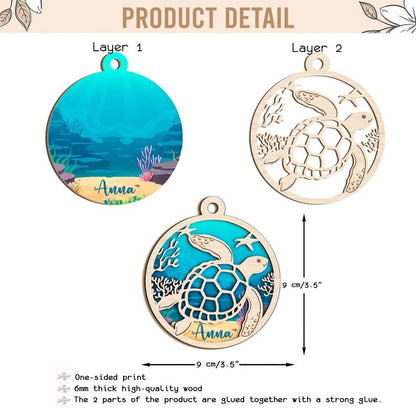 Personalized Turtle Christmas Ornament