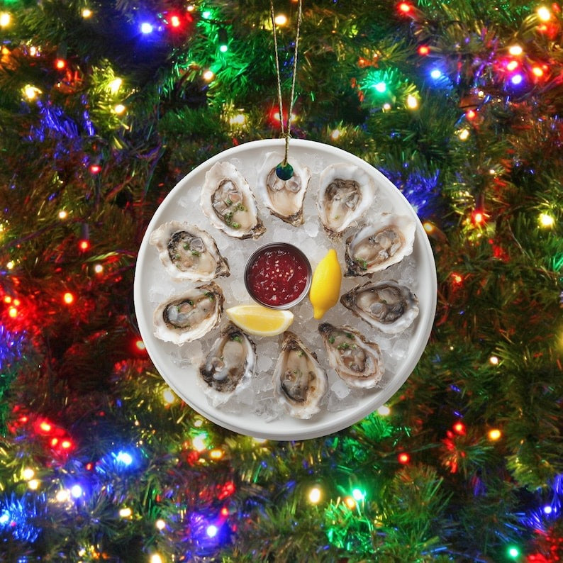 Coastal Oyster Plate Ornament