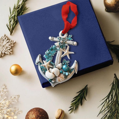 Coastal Anchor Seashell Ornament