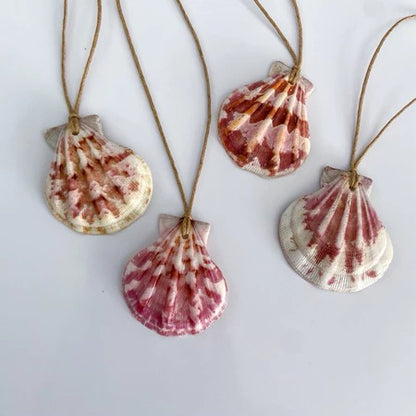 Handmade Natural Seashell Pendant Necklace – Adjustable Cord