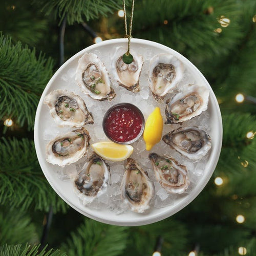 Coastal Oyster Plate Ornament